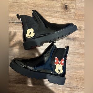 Disney Kids Zara Black Boots with Mickey and Minnie Faces